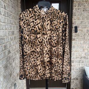 Express Animal Print Portifino Button Up Blouse Size M